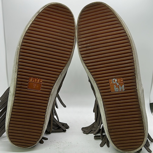 Frye Men’s Quarter Top Taupe Ash Suede Fringe Moccasins Boots Shoes **Sz 8.5M** - Picture 6 of 7